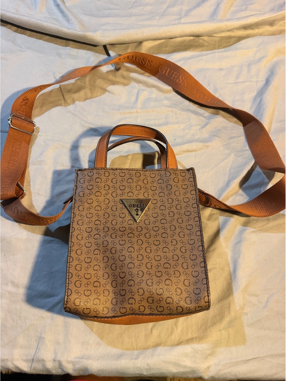 Guess Monogram Logo Crossbody Bag with Adjustable Strap